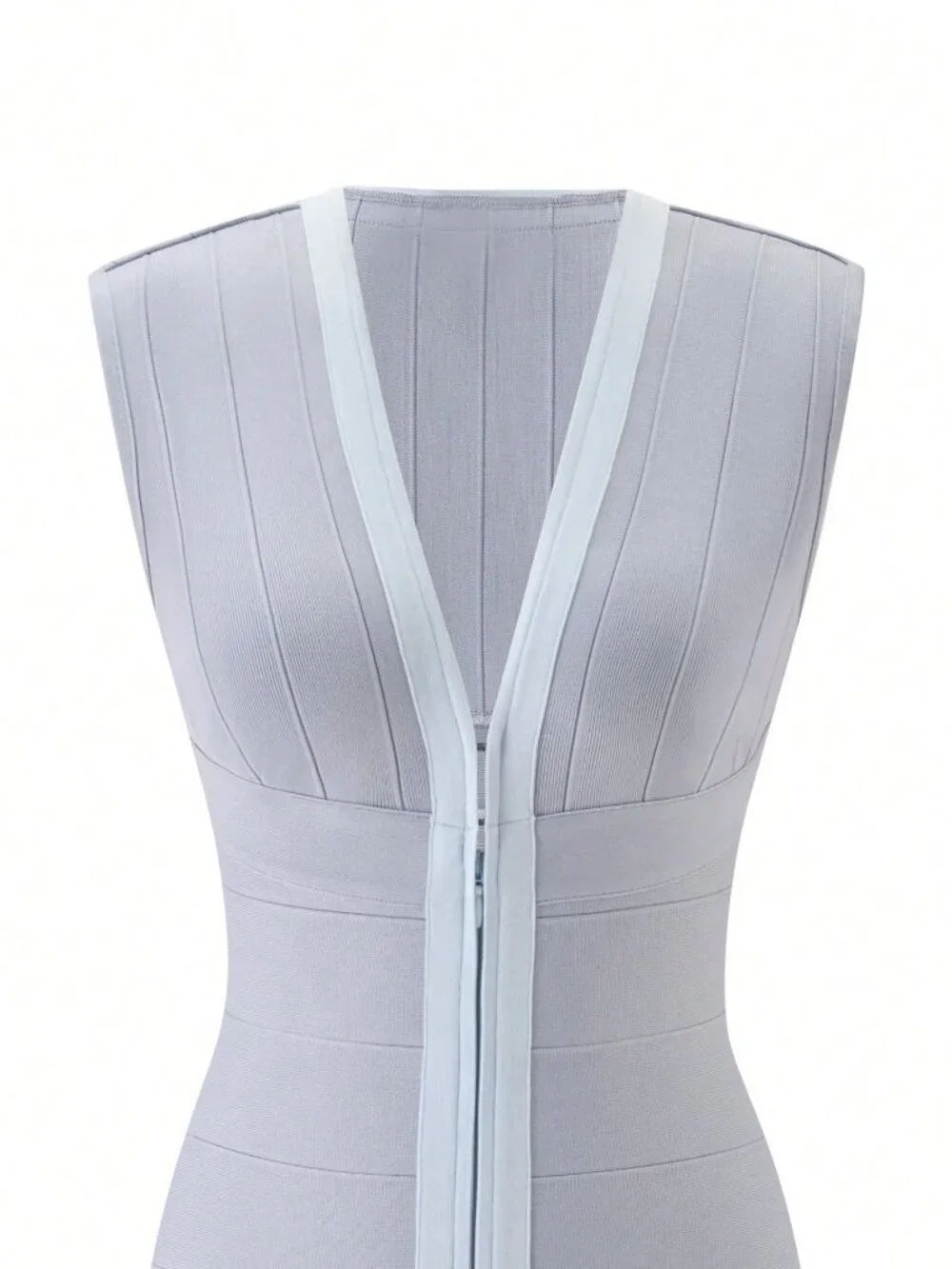 Blue Elegant Women's Two Tone Bandage Mini Bodycon Dress - Picture 6 of 6
